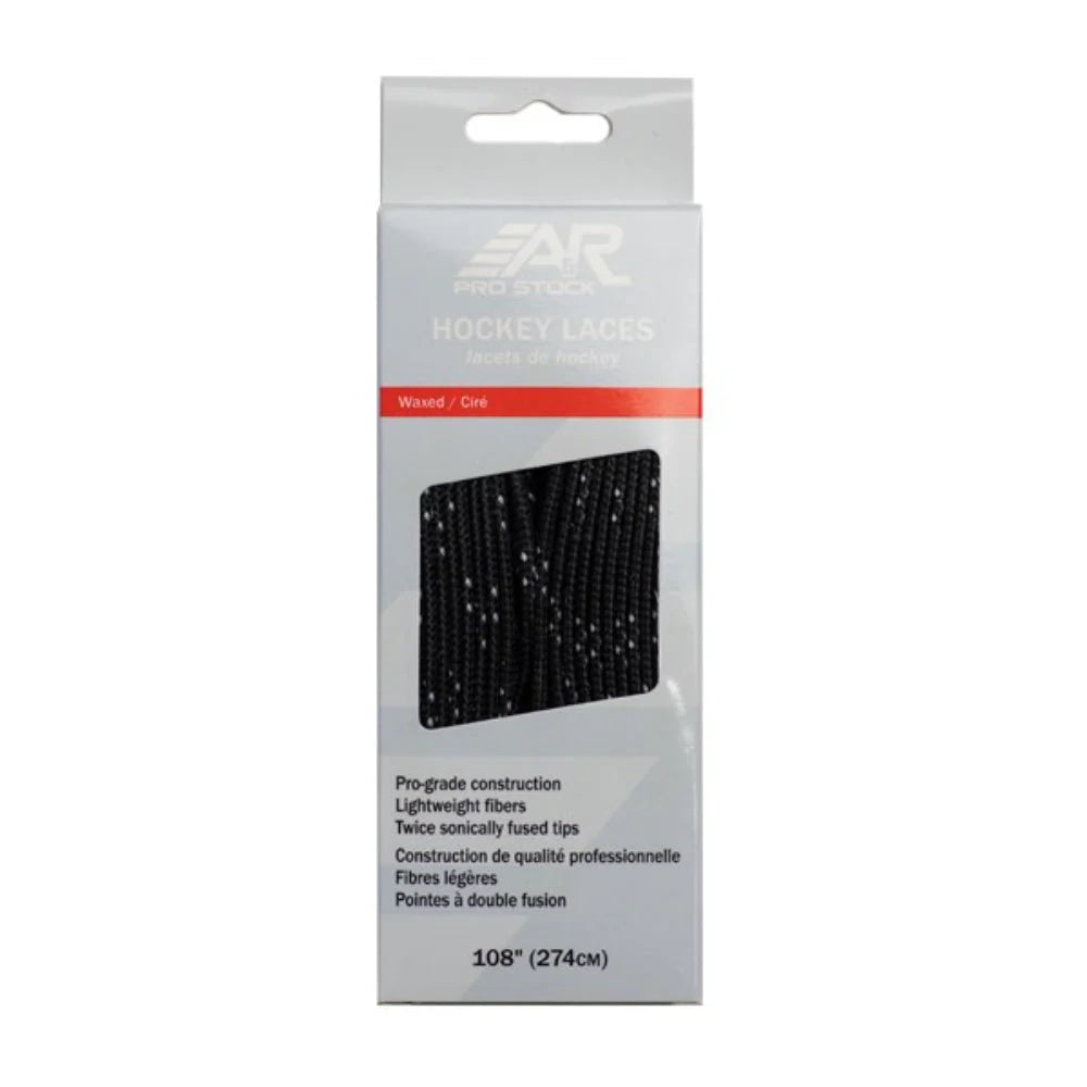 A&R Pro Stock Waxed Hockey Laces Black