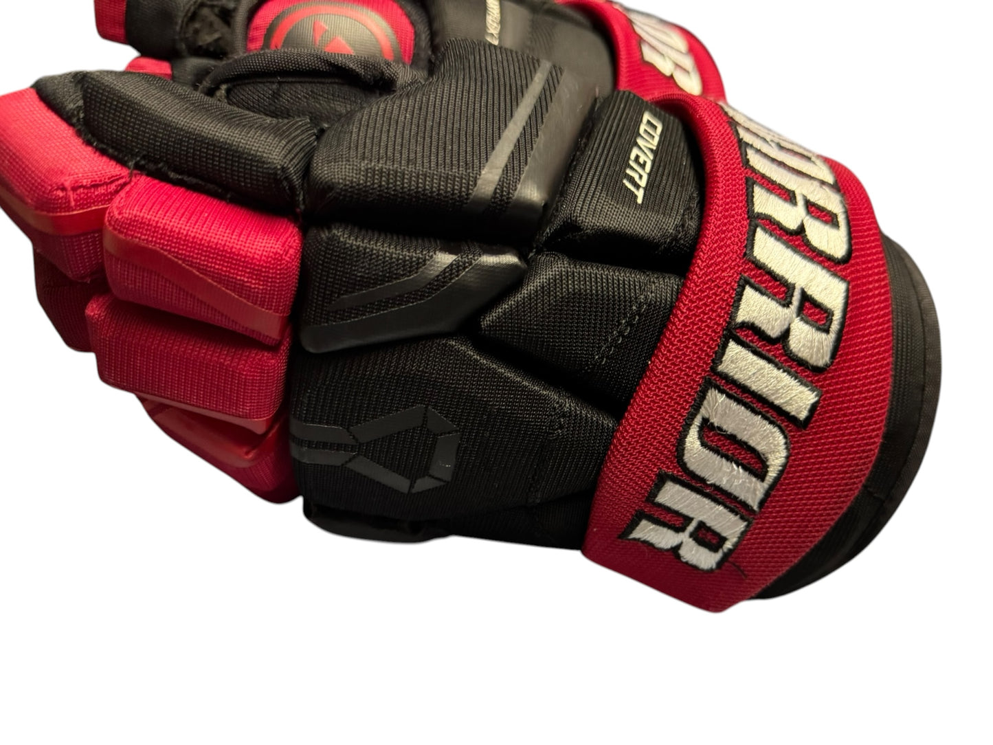 Warrior Covert QRE 30 Junior Ice Hockey Gloves – 11” – Black/Red – Used