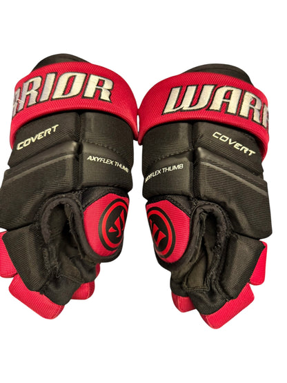 Warrior Covert QRE 30 Junior Ice Hockey Gloves – 11” – Black/Red – Used