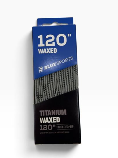 Blue Line Sports Titanium Waxed Moulded Tip Ice Hockey Laces