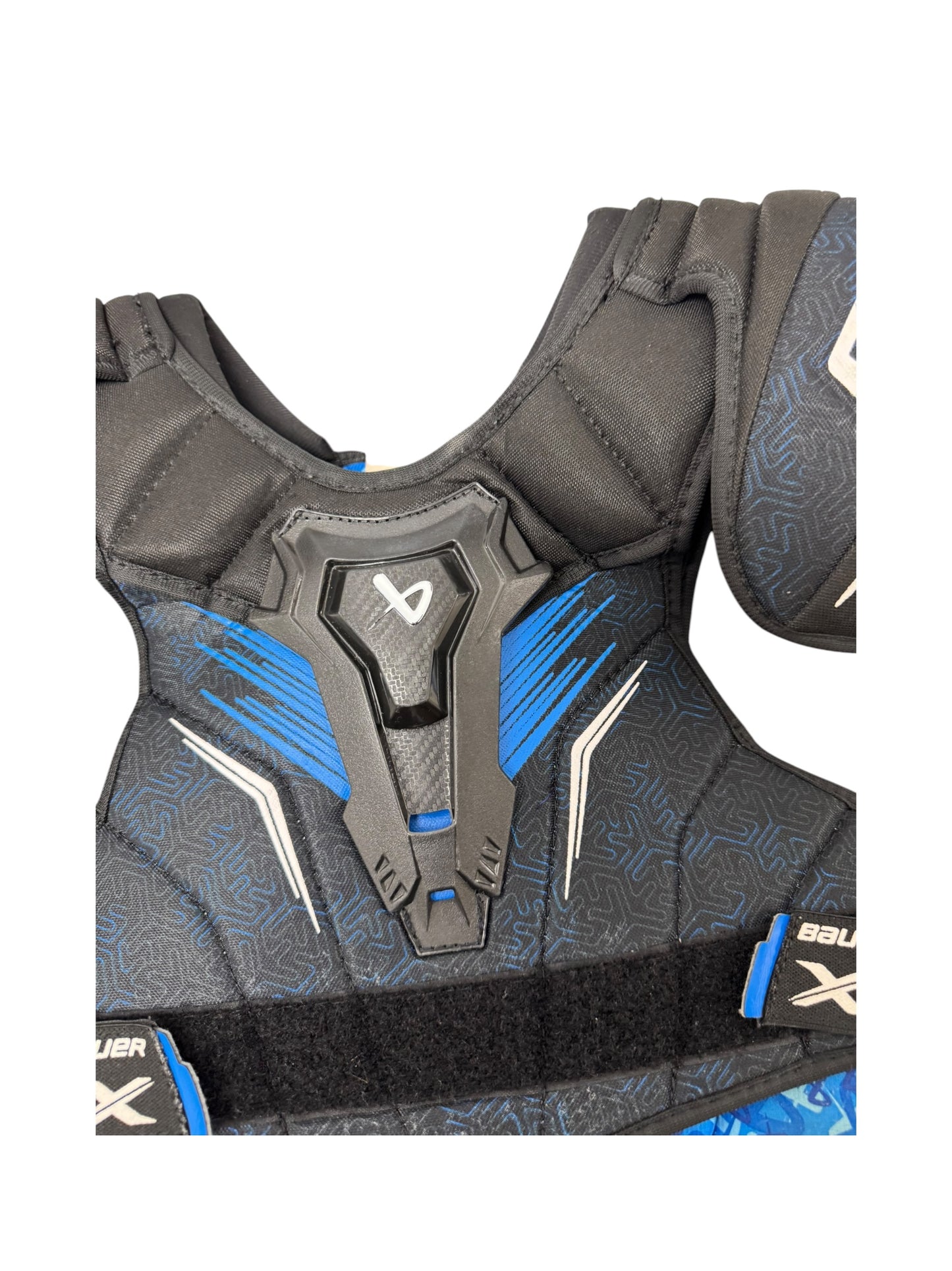 Bauer X S24 Intermediate Ice Hockey Shoulder Pads – Medium – Black/Blue – Used