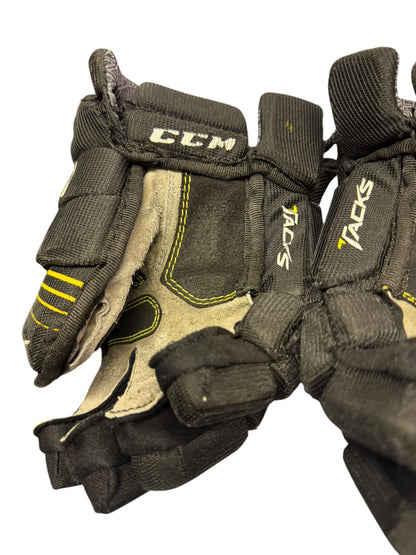 CCM Tacks 5092 Junior Ice Hockey Gloves – 11” – Black/Yellow – Used