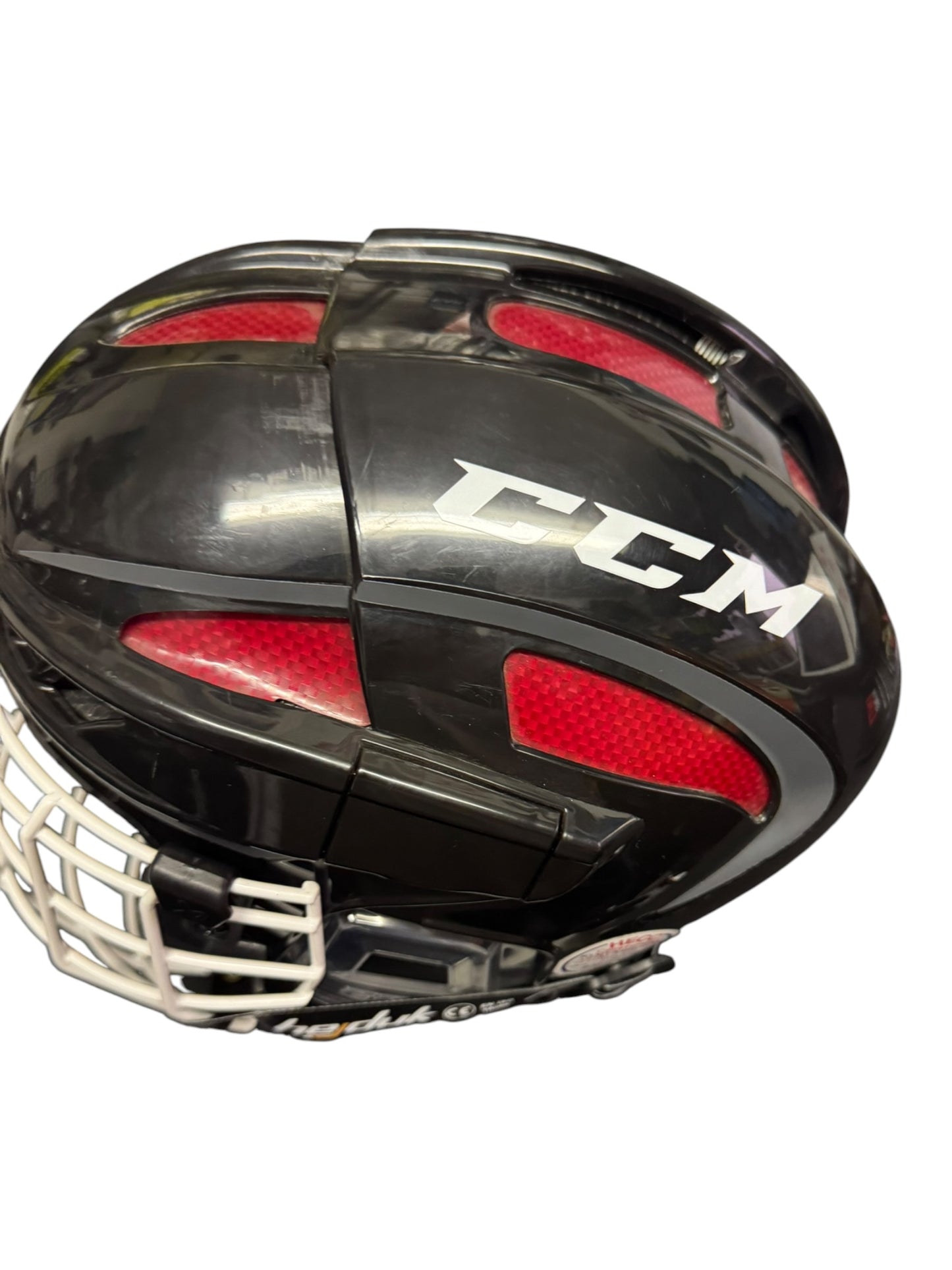 CCM FitLite Ice Hockey Helmet – Small – Black/Red – Like New