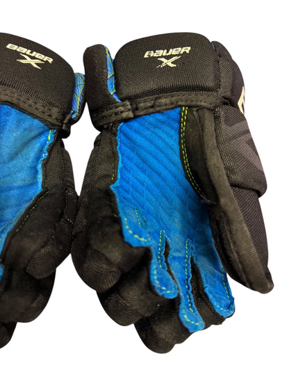 Bauer X S24 Youth Ice Hockey Gloves – 9” – Black/Blue – Used