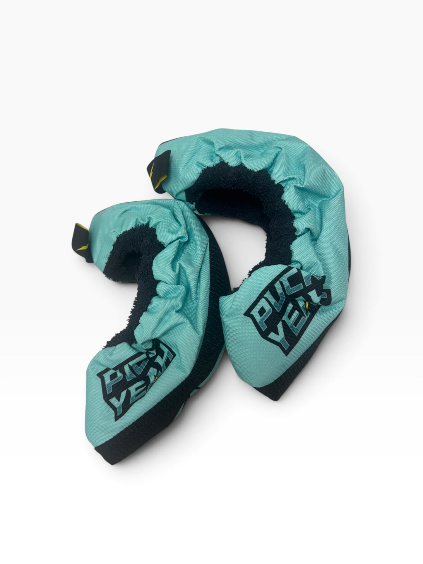Puck Yeah Ice Hockey Fabric Skate Guards – Turquoise – Junior & Senior