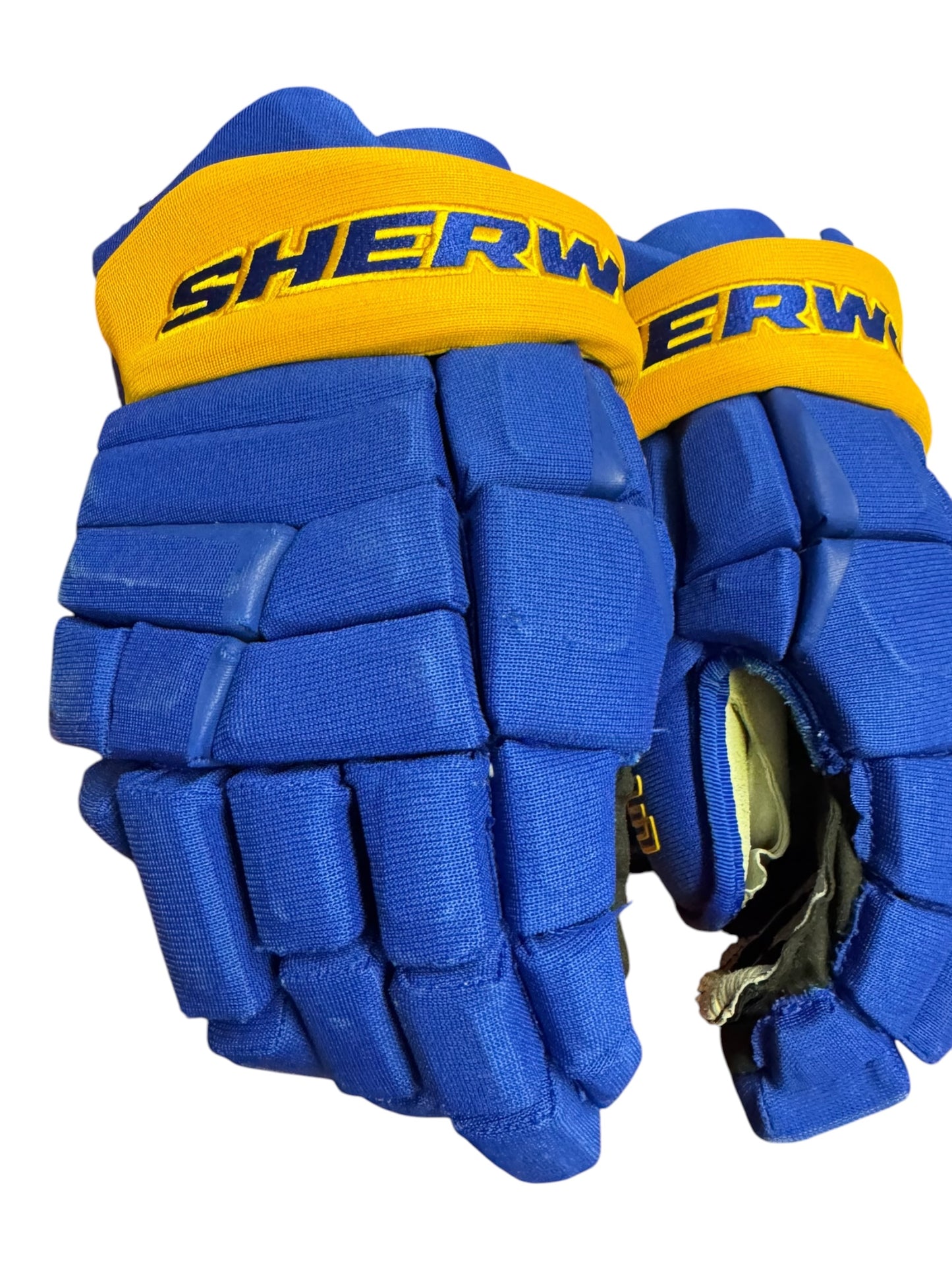 Buffalo Sabres Sherwood Pro Stock NHL Ice Hockey Gloves 15”