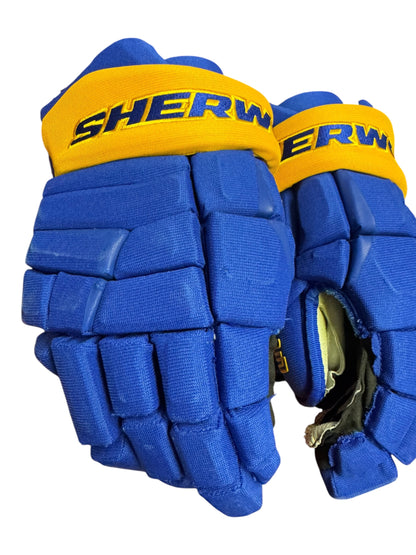 Buffalo Sabres Sherwood Pro Stock NHL Ice Hockey Gloves 15”