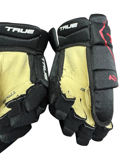 TRUE Junior Ice Hockey Gloves 11” Black & Red