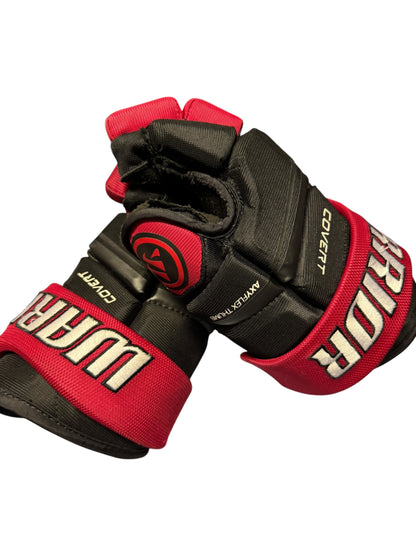 Warrior Covert QRE 30 Junior Ice Hockey Gloves – 11” – Black/Red – Used