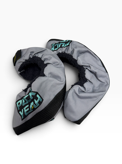 Puck Yeah Ice Hockey Fabric Skate Guards – Grey – Junior