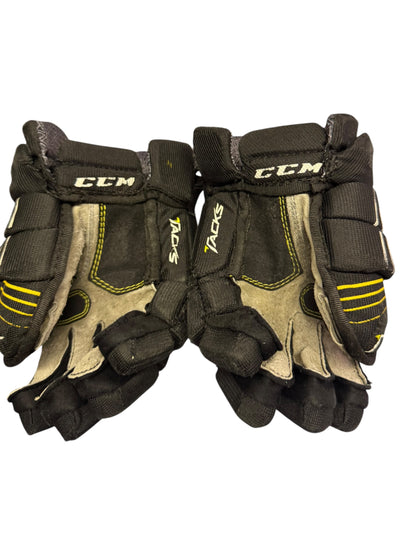 CCM Tacks 5092 Junior Ice Hockey Gloves – 11” – Black/Yellow – Used