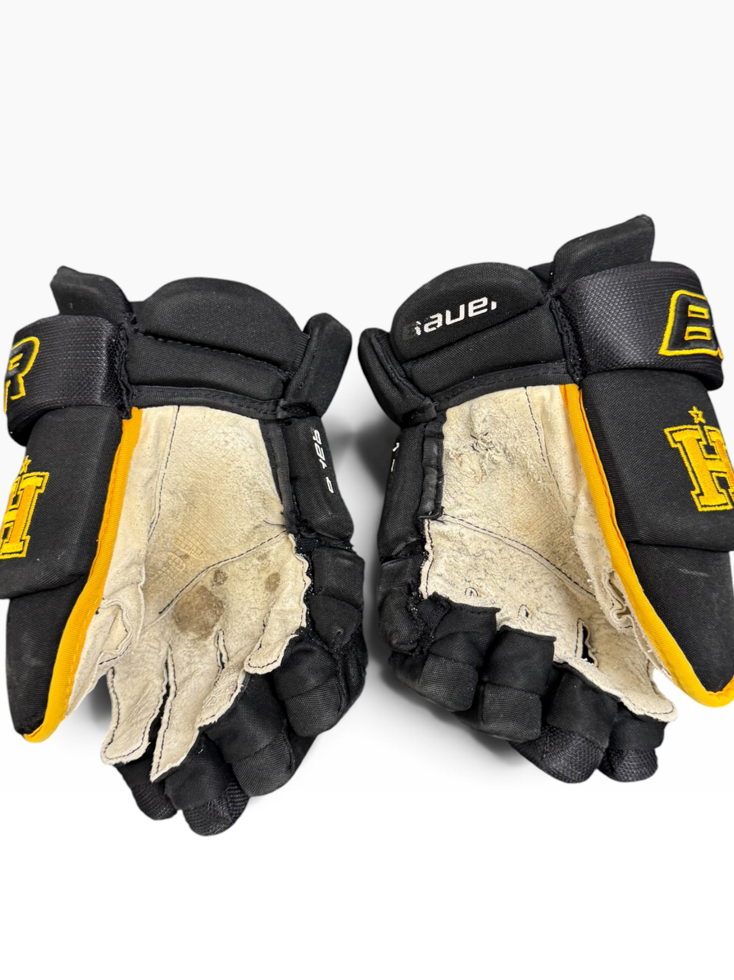 Bauer Pro Stock Senior Ice Hockey Gloves – 14” – Black/Gold – Hallamshire Hornets