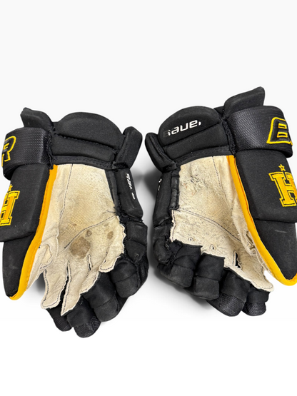 Bauer Pro Stock Senior Ice Hockey Gloves – 14” – Black/Gold – Hallamshire Hornets