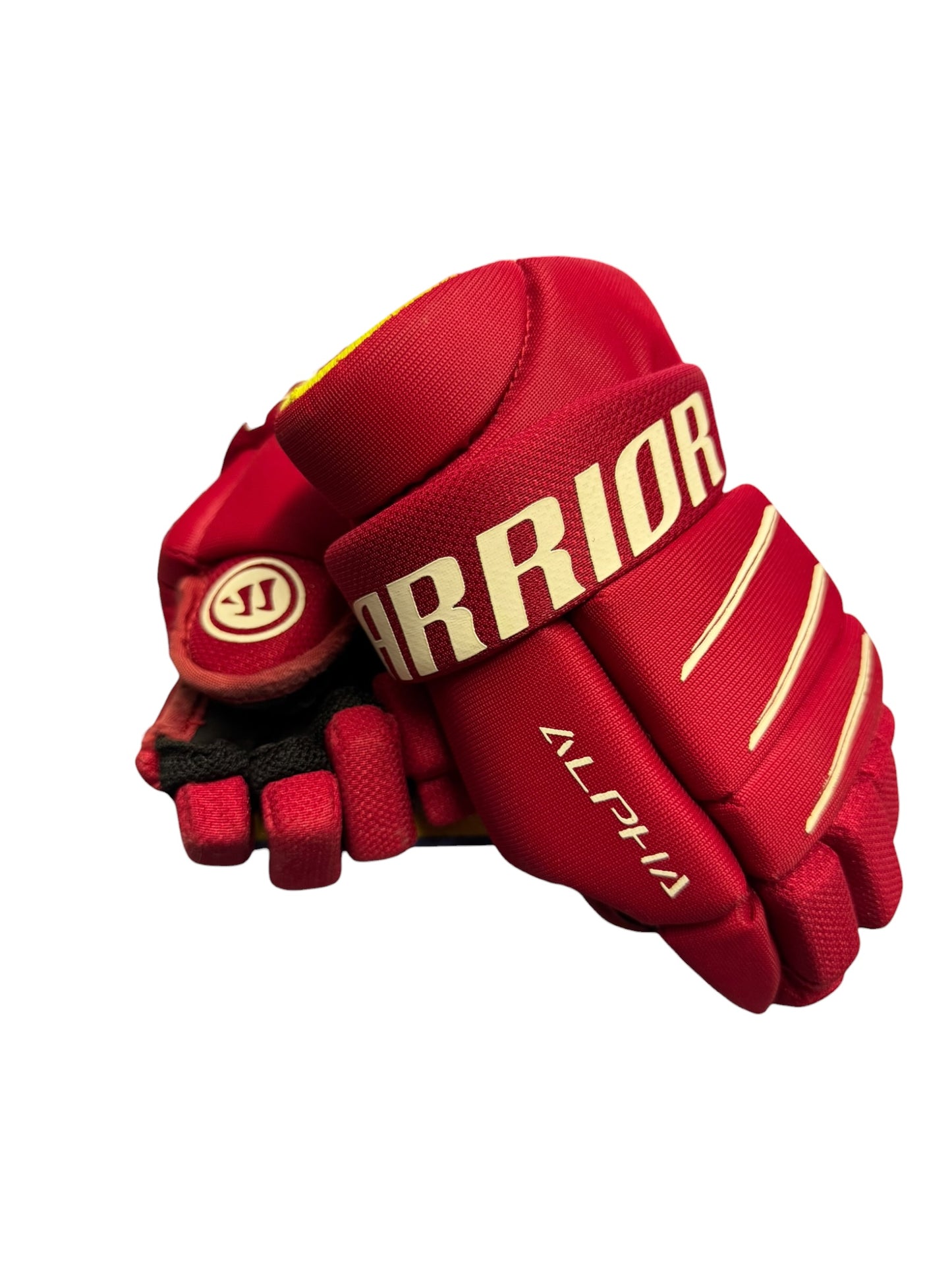 Warrior Alpha Youth Ice Hockey Gloves – 9” – Red – Used