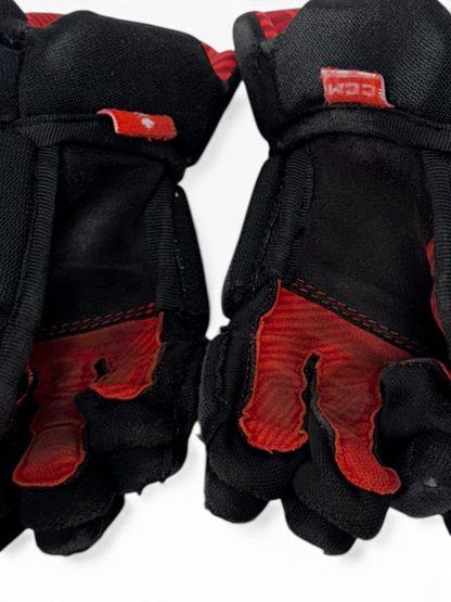 CCM NEXT Junior Ice Hockey Gloves – 10” – Black/Red – Used