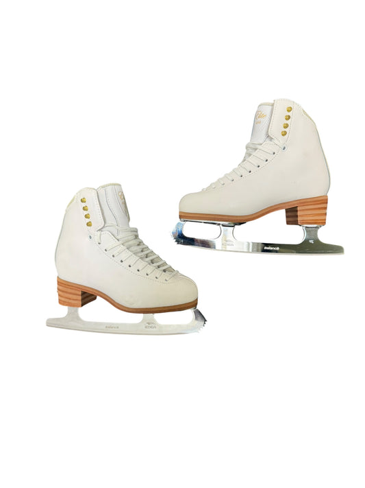 Jackson Elite Women’s Figure Ice Skates – White, Size 5