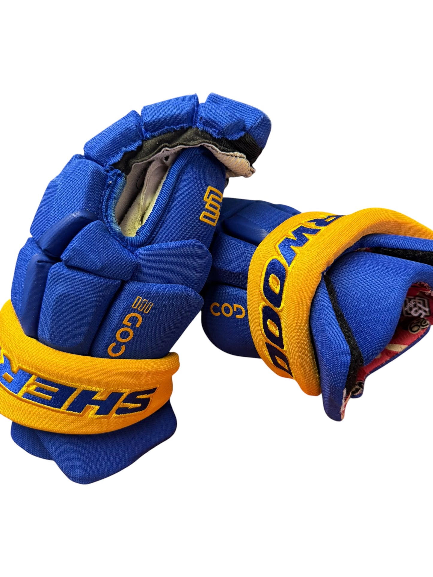Buffalo Sabres Sherwood Pro Stock NHL Ice Hockey Gloves 15”