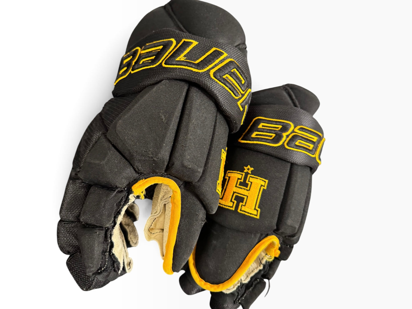 Bauer Pro Stock Senior Ice Hockey Gloves – 14” – Black/Gold – Hallamshire Hornets