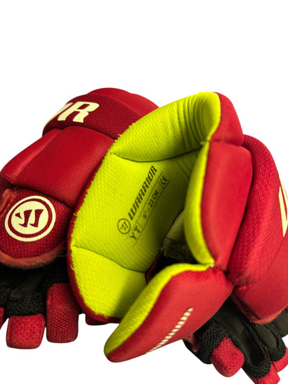 Warrior Alpha Youth Ice Hockey Gloves – 9” – Red – Used
