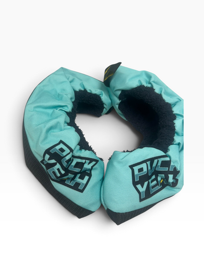Puck Yeah Ice Hockey Fabric Skate Guards – Turquoise – Junior & Senior