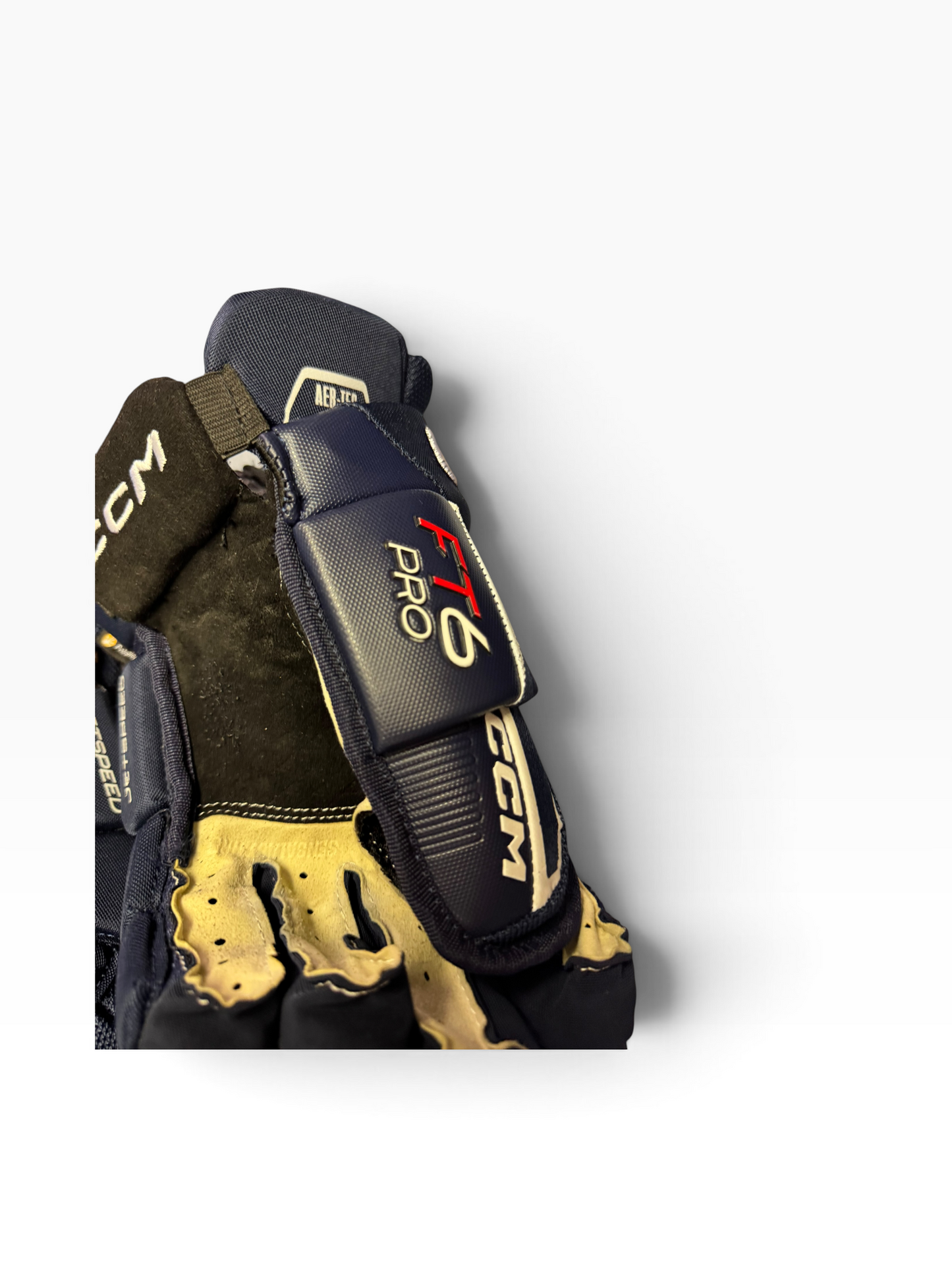 CCM Jetspeed FT6 Pro Senior Ice Hockey Gloves 14” Navy Used
