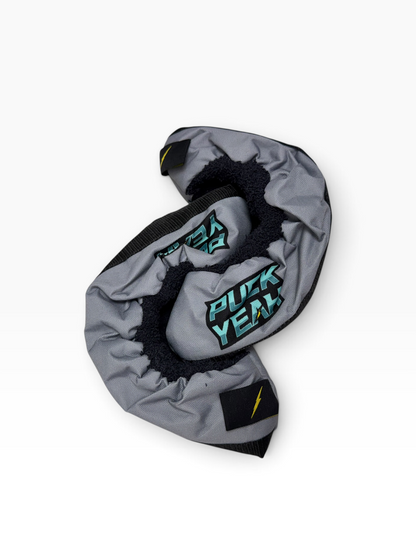 Puck Yeah Ice Hockey Fabric Skate Guards – Grey – Junior
