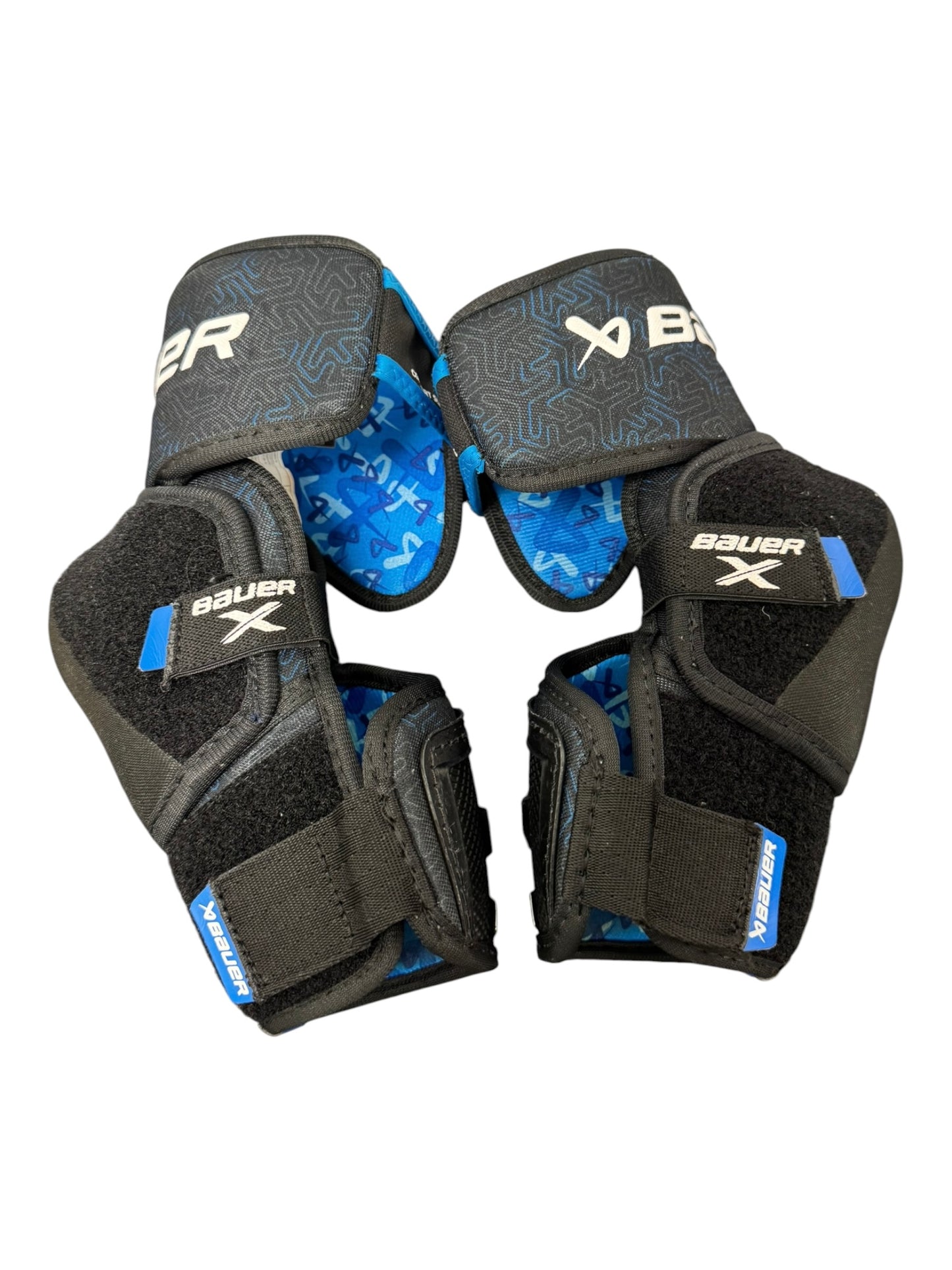Bauer X S24 Intermediate Ice Hockey Elbow Pads – Medium – Black/Blue – Used