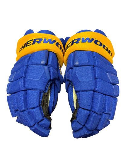 Buffalo Sabres Sherwood Pro Stock NHL Ice Hockey Gloves 15”