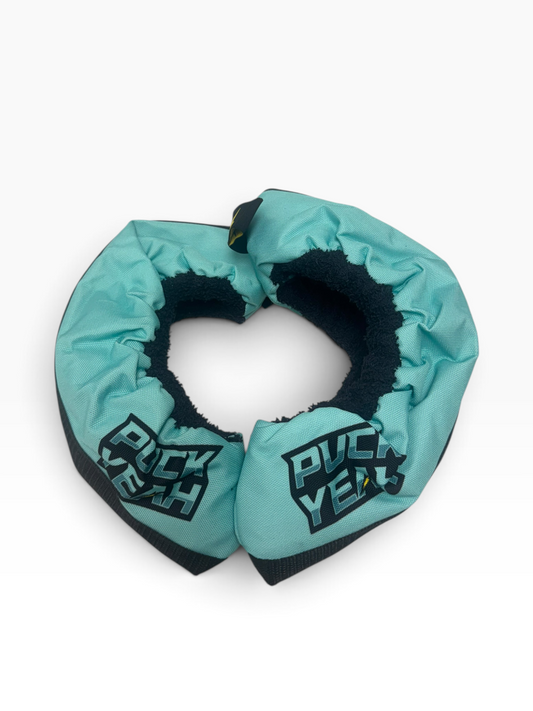 Puck Yeah Ice Hockey Fabric Skate Guards – Turquoise – Junior & Senior