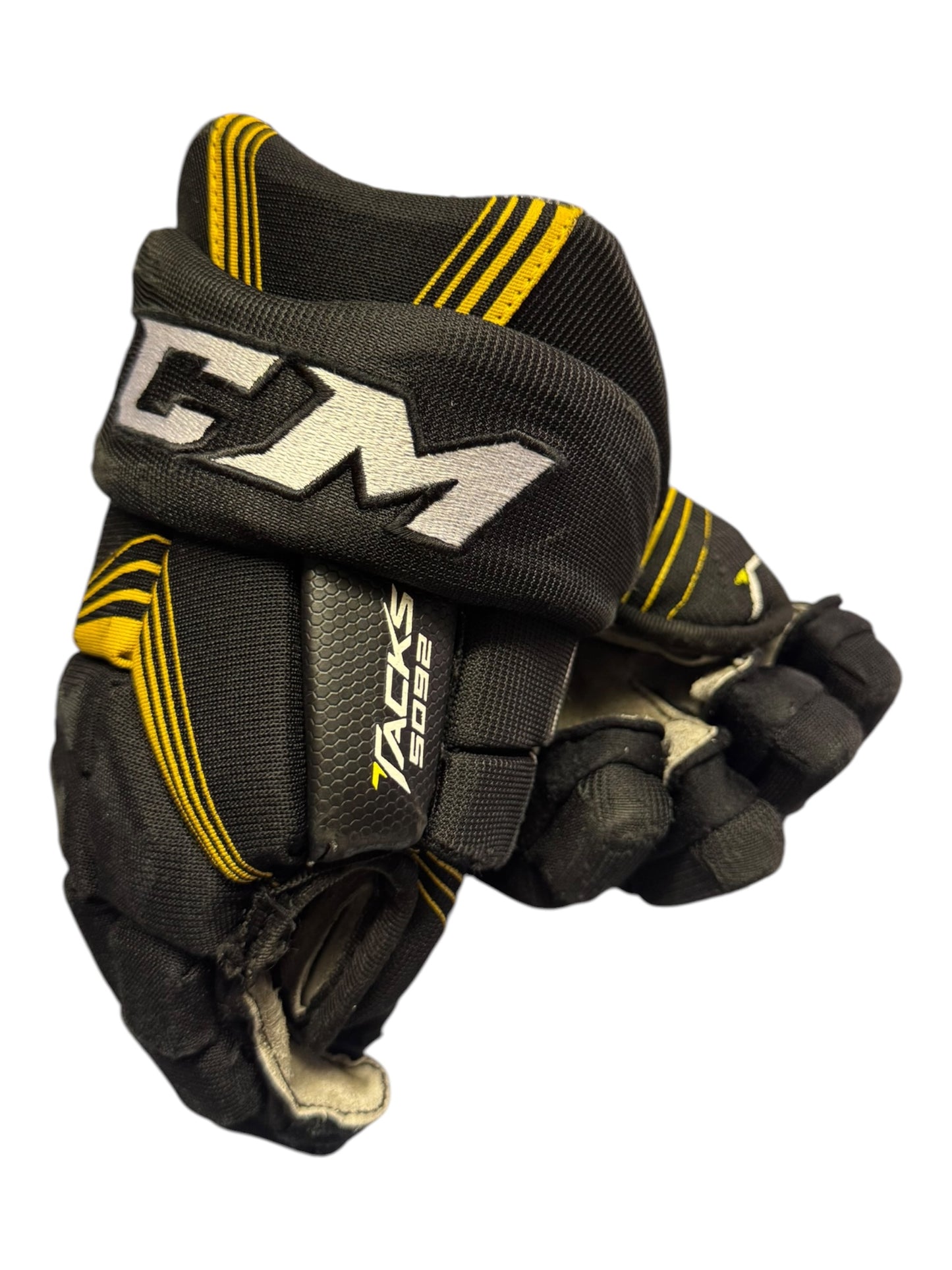 CCM Tacks 5092 Junior Ice Hockey Gloves – 11” – Black/Yellow – Used