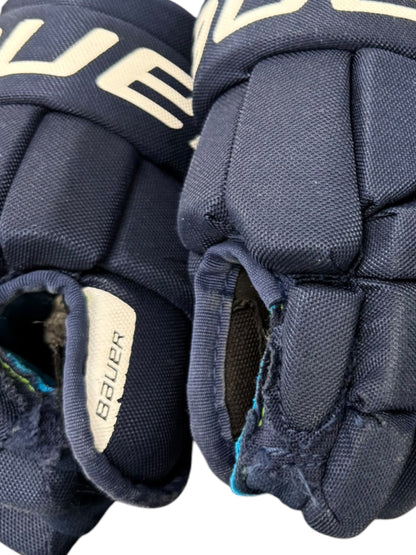 Bauer X S24 Youth Ice Hockey Gloves 9” Navy Blue Used