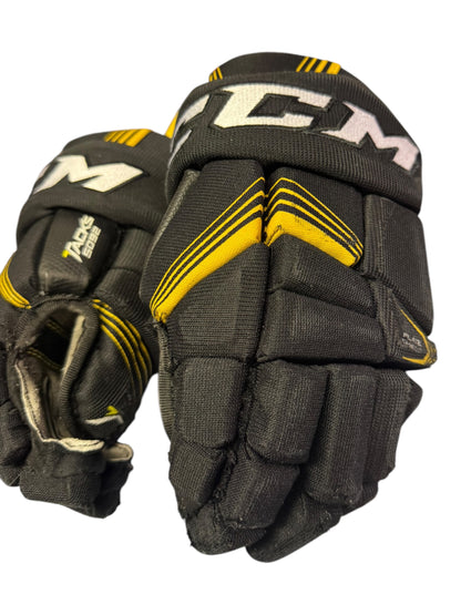 CCM Tacks 5092 Junior Ice Hockey Gloves – 11” – Black/Yellow – Used