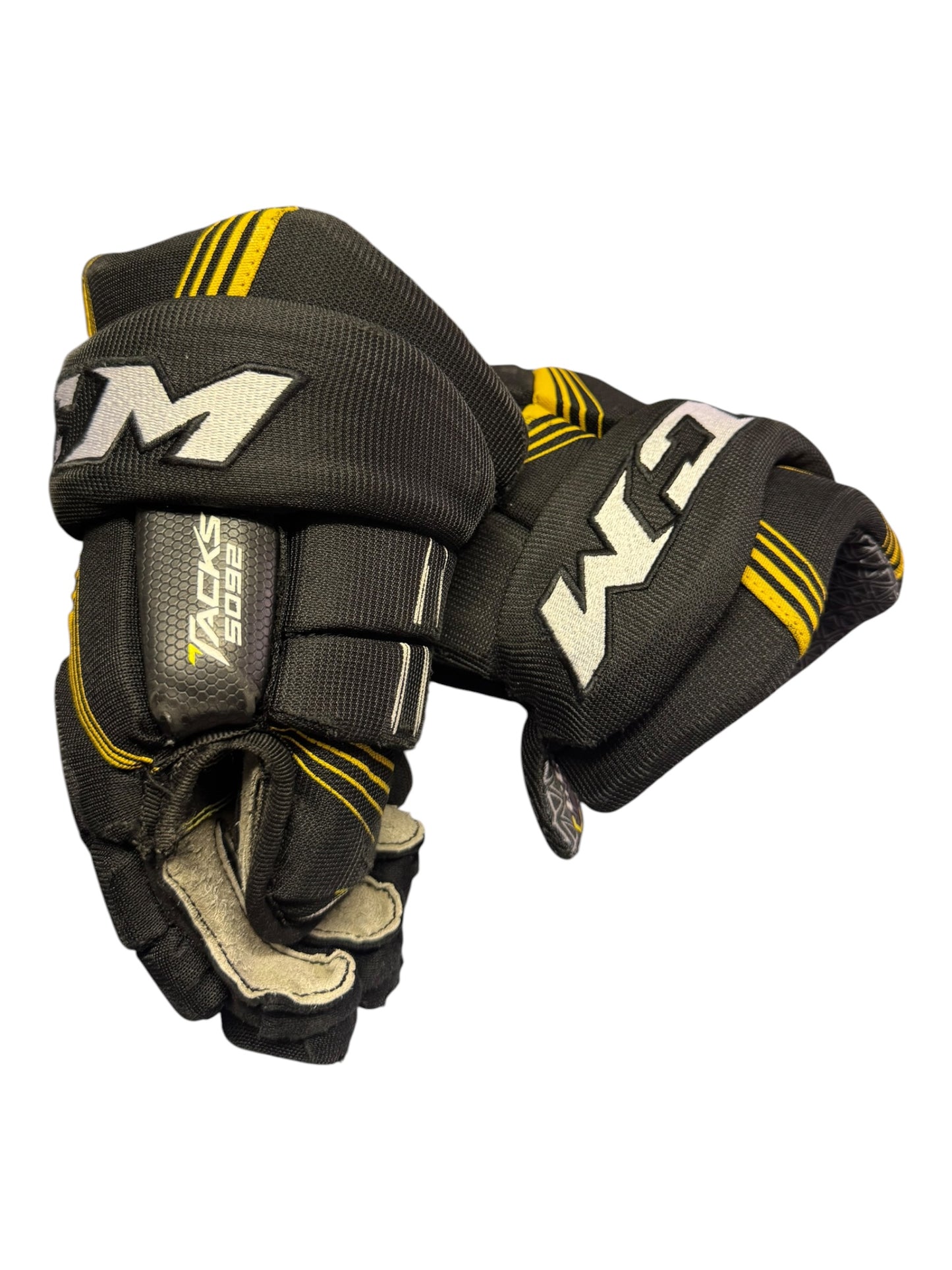 CCM Tacks 5092 Junior Ice Hockey Gloves – 11” – Black/Yellow – Used