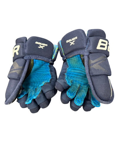 Bauer X S24 Youth Ice Hockey Gloves 9” Navy Blue Used