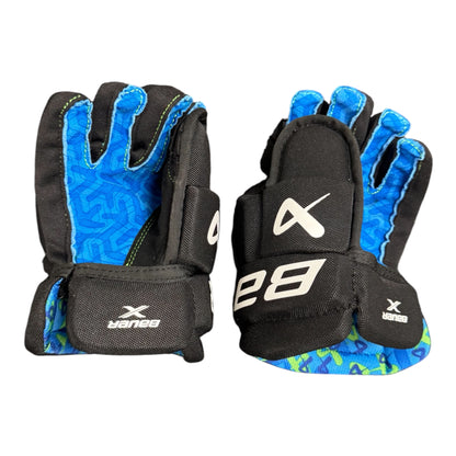 Bauer X S24 Youth Ice Hockey Gloves – 8” – Black/Blue