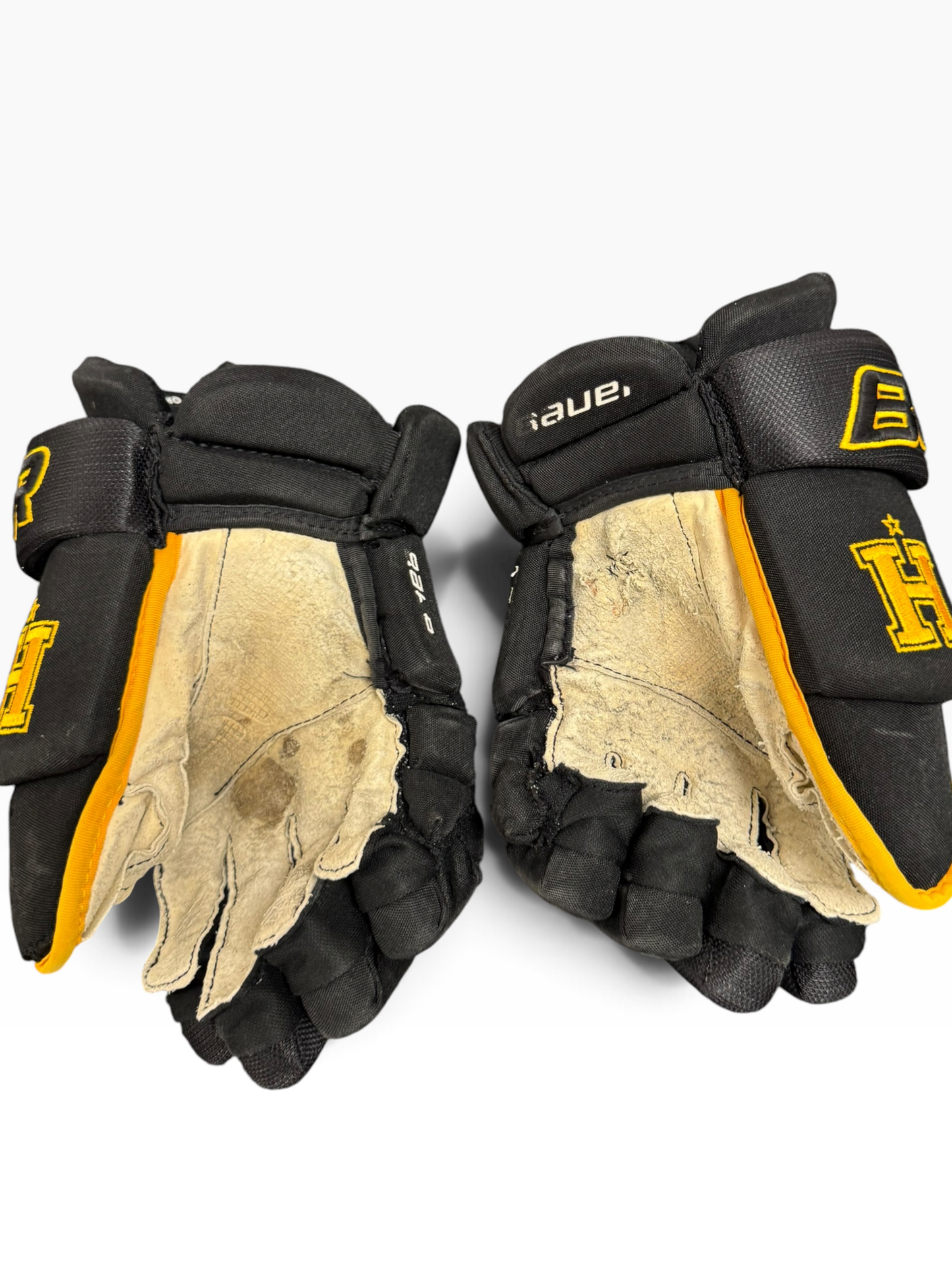Bauer Pro Stock Senior Ice Hockey Gloves – 14” – Black/Gold – Hallamshire Hornets