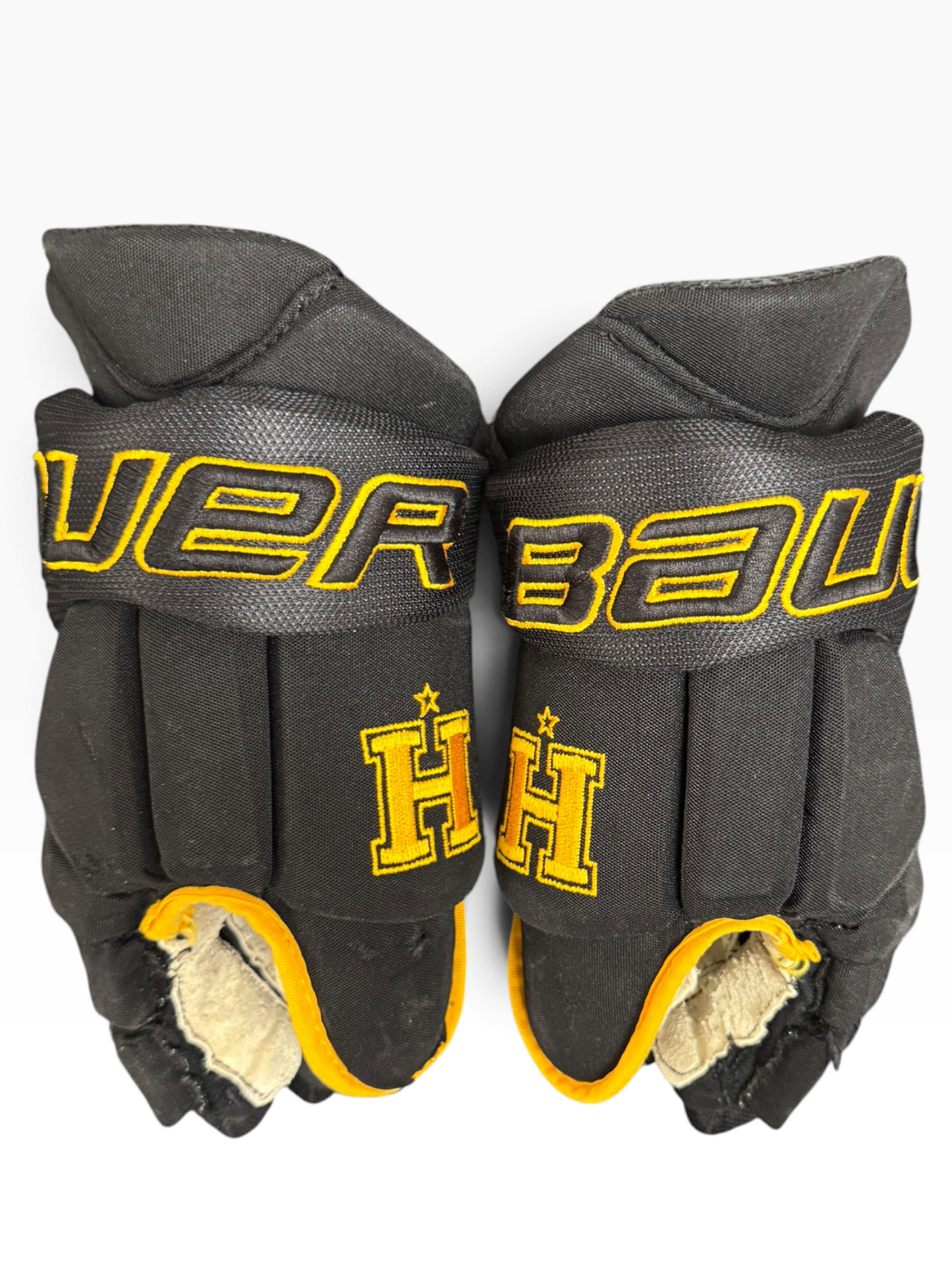 Bauer Pro Stock Senior Ice Hockey Gloves – 14” – Black/Gold – Hallamshire Hornets