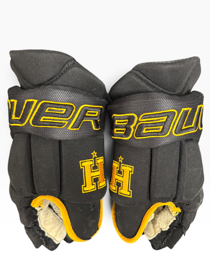 Bauer Pro Stock Senior Ice Hockey Gloves – 14” – Black/Gold – Hallamshire Hornets