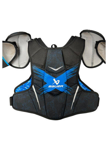 Bauer X S24 Intermediate Ice Hockey Shoulder Pads – Medium – Black/Blue – Used