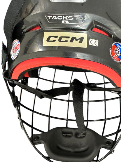 CCM Tacks 70 Ice Hockey Helmet Small Black Used