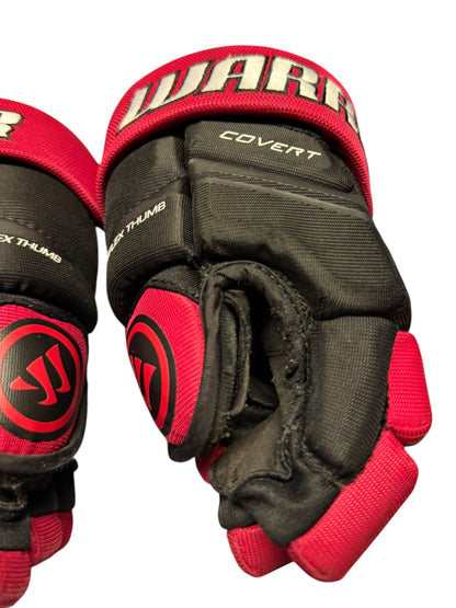 Warrior Covert QRE 30 Junior Ice Hockey Gloves – 11” – Black/Red – Used