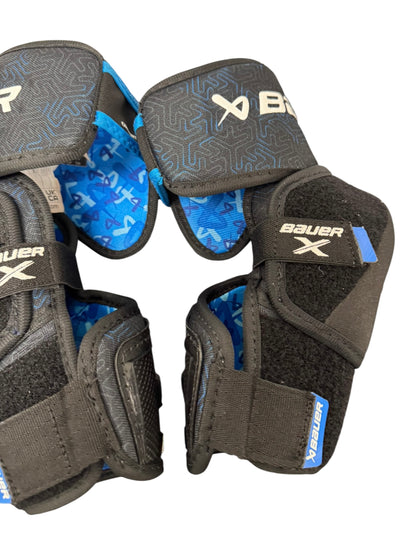 Bauer X S24 Intermediate Ice Hockey Elbow Pads – Medium – Black/Blue – Used