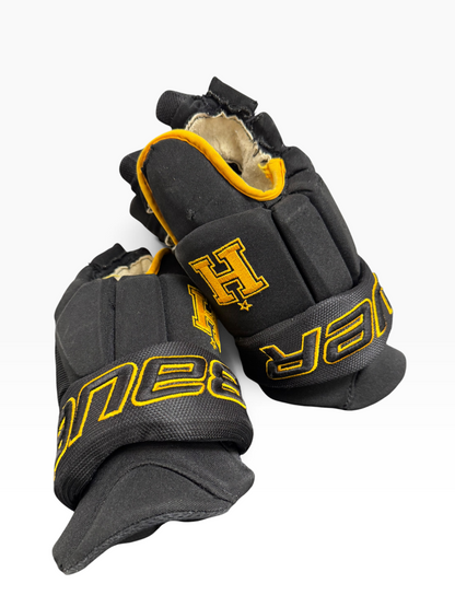 Bauer Pro Stock Senior Ice Hockey Gloves – 14” – Black/Gold – Hallamshire Hornets