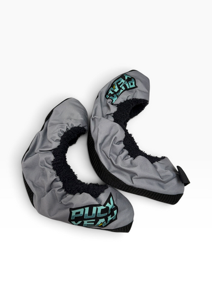 Puck Yeah Ice Hockey Fabric Skate Guards – Grey – Junior