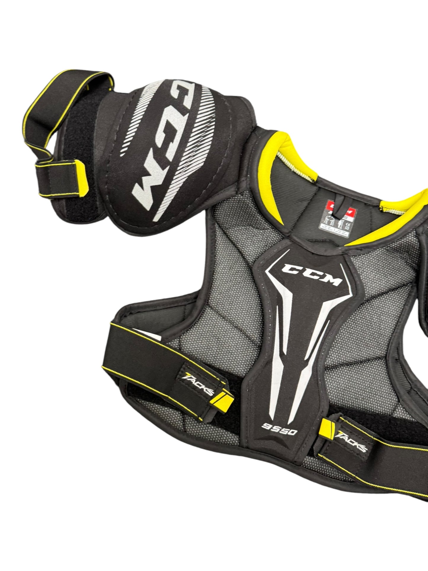 CCM Tacks 9550 Junior Ice Hockey Shoulder Pads Large – Black/Yellow