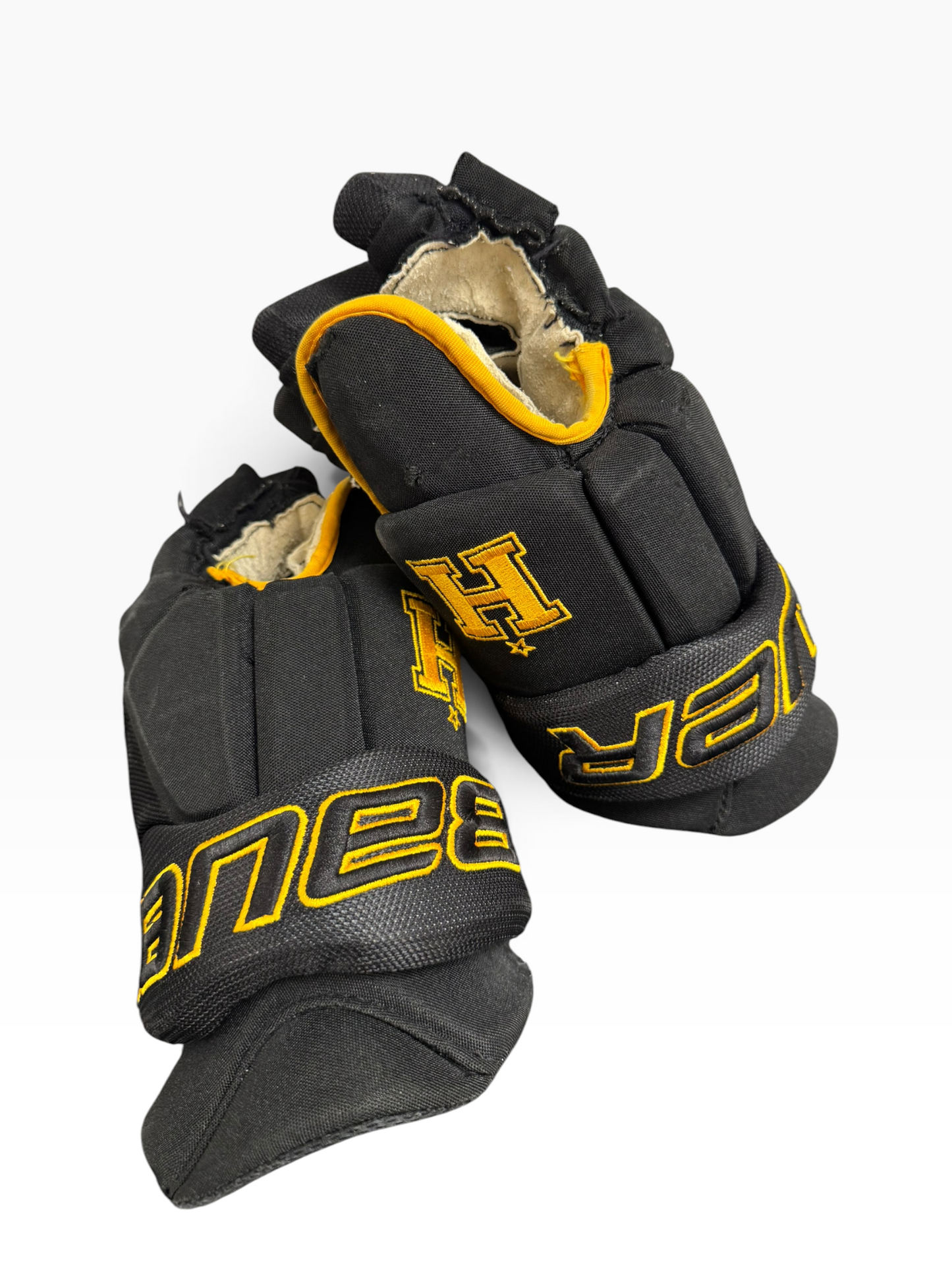 Bauer Pro Stock Senior Ice Hockey Gloves – 14” – Black/Gold – Hallamshire Hornets