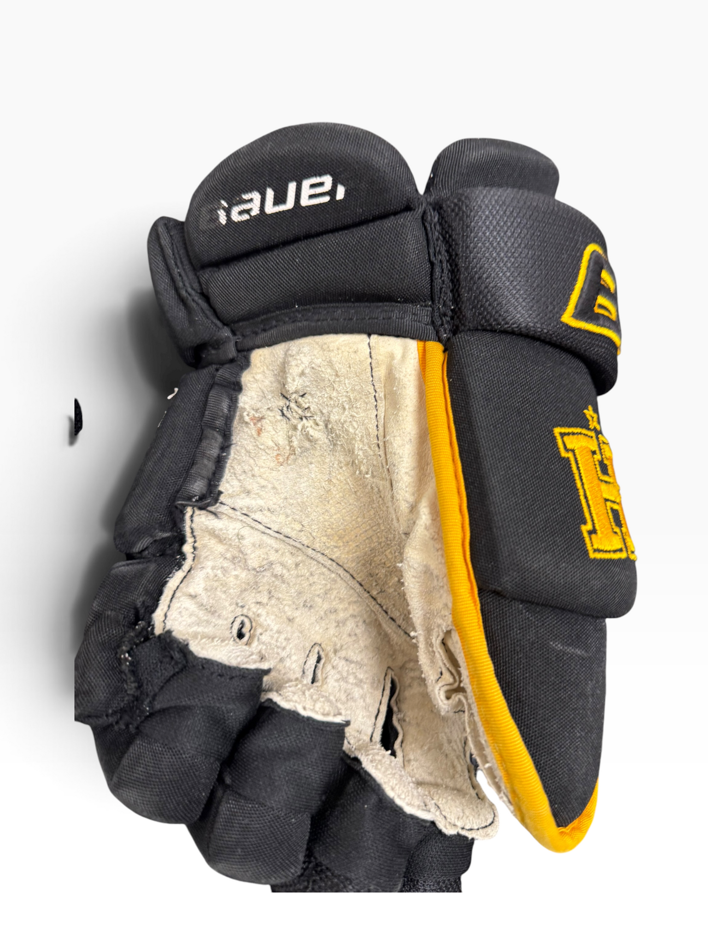 Bauer Pro Stock Senior Ice Hockey Gloves – 14” – Black/Gold – Hallamshire Hornets