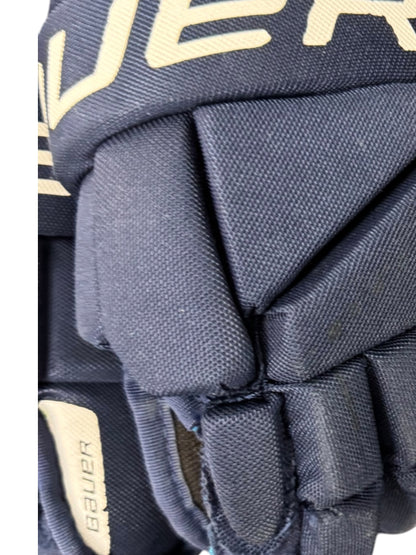 Bauer X S24 Youth Ice Hockey Gloves 9” Navy Blue Used