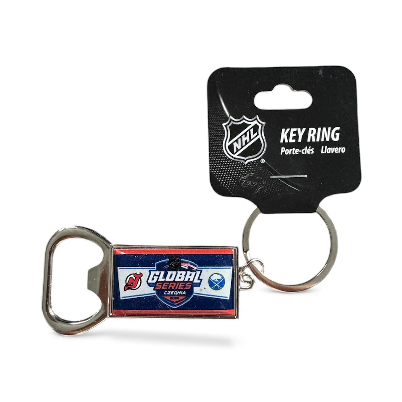 NHL Global Series ice hockey keyring and bottle opener