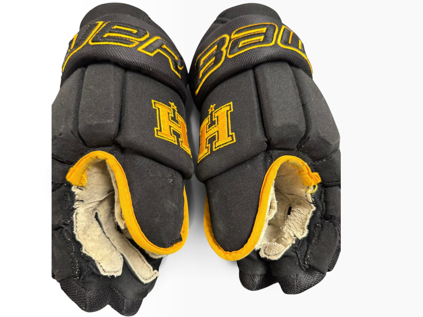 Bauer Pro Stock Senior Ice Hockey Gloves – 14” – Black/Gold – Hallamshire Hornets